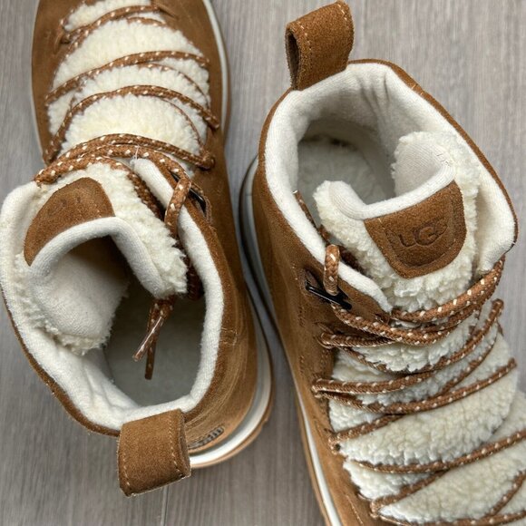 UGG Shoes Womans 10 Lakesider Heritage Mid Waterproof Winter Sneaker Boots Brown - Picture 10 of 12